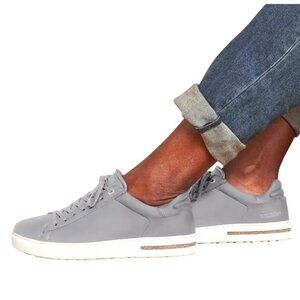 Birkenstock Mens Gray Leather Sneakers With Comfort Sole Size 42 EU / 9-9.5 US